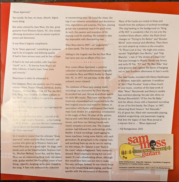 Sam Moss (4) : Blues Approved (LP, Album)