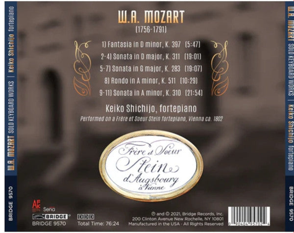 Wolfgang Amadeus Mozart, Keiko Shichijo : Solo Keyboard Works  (CD, Album)
