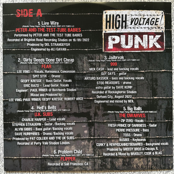 Various : High Voltage Punk A Tribute To AC/DC (LP, Red)