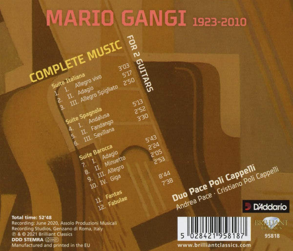 Mario Gangi, Duo Pace Poli Cappelli : Complete Music For Two Guitars (CD, Album)
