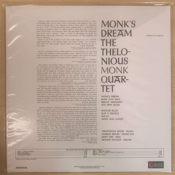 The Thelonious Monk Quartet : Monk's Dream (LP, Album, RE, 180)