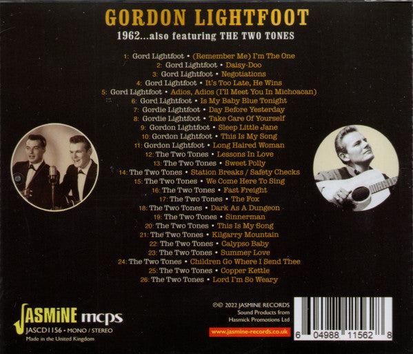 Gordon Lightfoot : 1962...Also Featuring The Two Tones (CD, Comp, Mono)