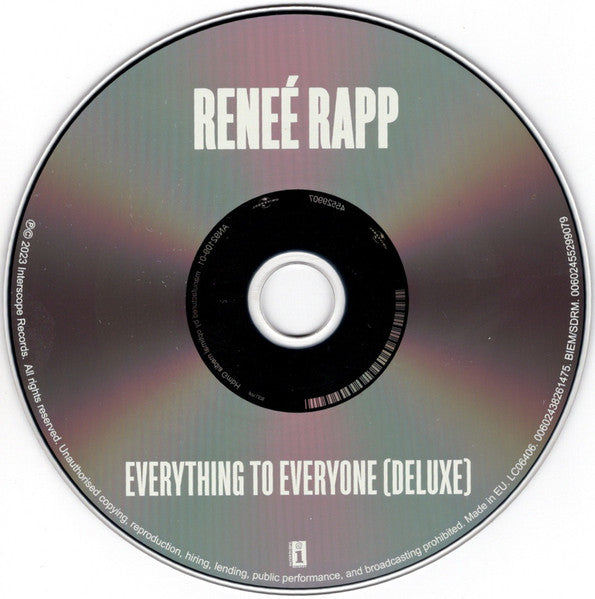 Reneé Rapp : Everything To Everyone (Deluxe) (CD, EP, Dlx)