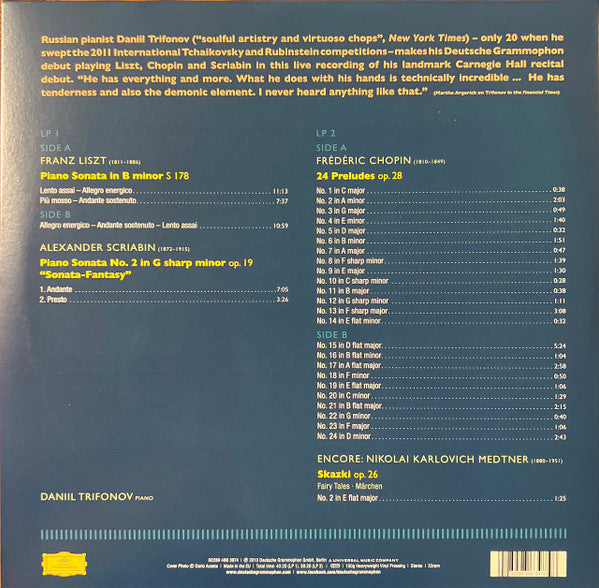Daniil Trifonov : The Carnegie Recital (2xLP, RE, 180)
