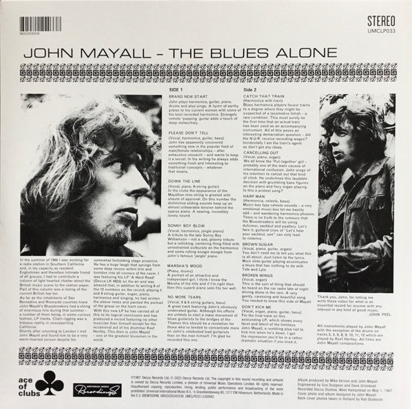 John Mayall : The Blues Alone (LP, RE)