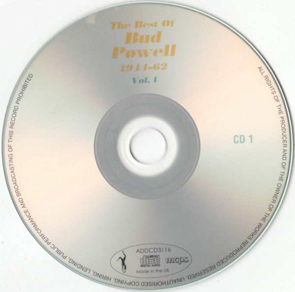 Bud Powell : The Best Of Bud Powell 1944-62 - Vol. 1 (2xCDr, Comp)