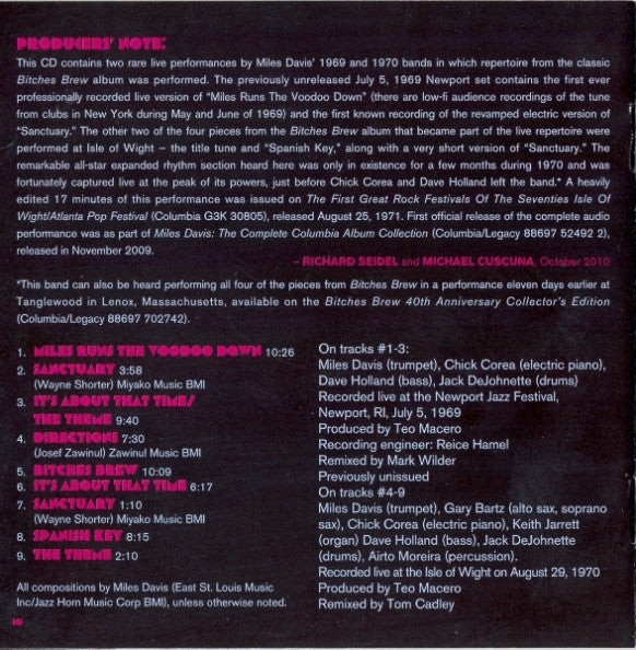 Miles Davis : Bitches Brew Live (CD, Comp, RE)