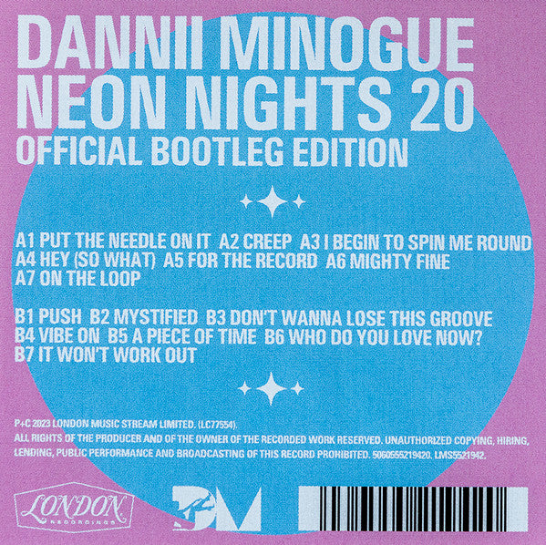 Dannii Minogue : Neon Nights 20 (Official Bootleg Edition) (LP, Album, Ltd, Pic, RE)