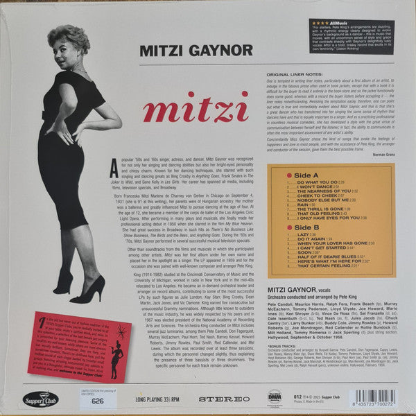 Mitzi Gaynor : Mitzi (LP, Album, Ltd, Num, RE)
