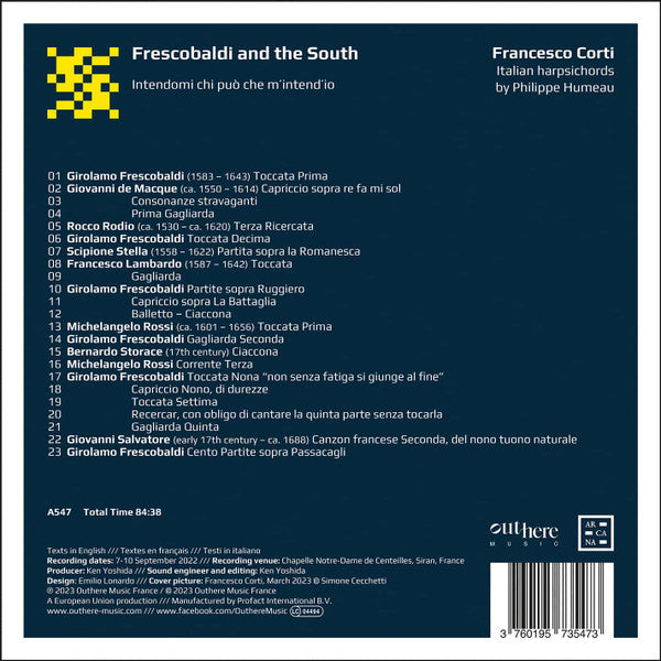 Francesco Corti : Frescobaldi And The South (CD, Album)