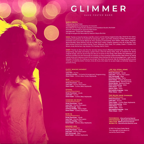 The Dave Foster Band : Glimmer (LP, Album, Yel)