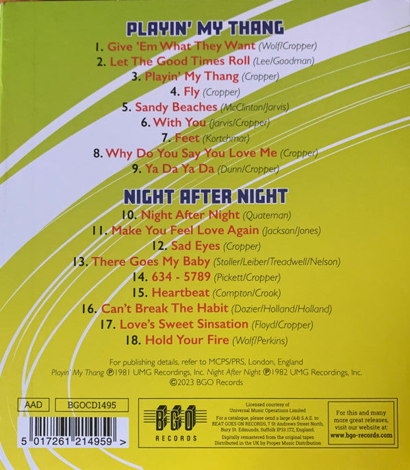 Steve Cropper : Playin' My Thang / Night After Night (CD, Comp, RM)