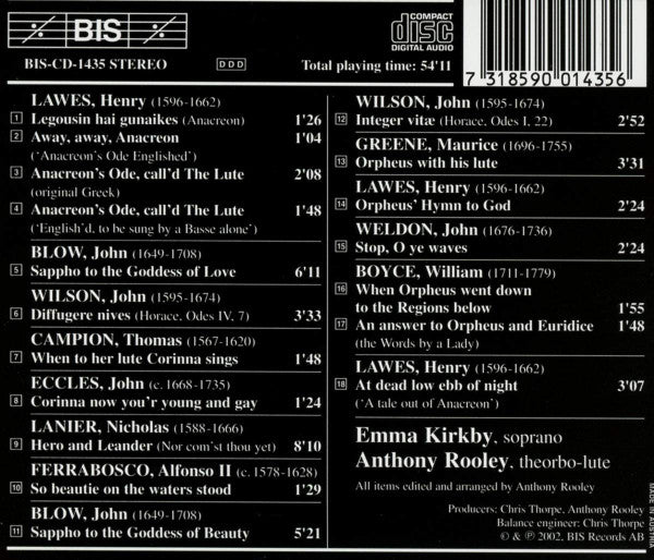 Emma Kirkby : Classical Kirkby (Orpheus And Corinna) (CD)