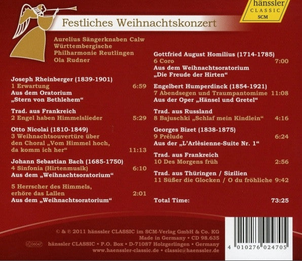 Aurelius-Sängerknaben Calw : Festliches Weihnachtskonzert  (CD)