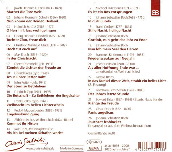 Freiberger Knabenchor : Weihnachten-Jahresausklang (CD)