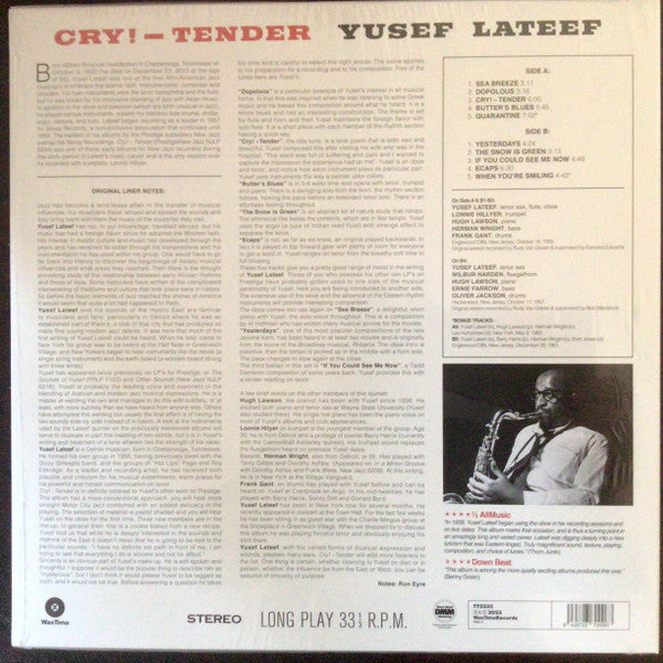 Yusef Lateef : Cry! Tender (LP, Album, Ltd, RE, 180)