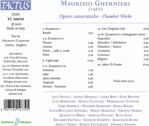 Maurizio Guernieri : Opere Cameristiche = Chamber Works (CD, Album)