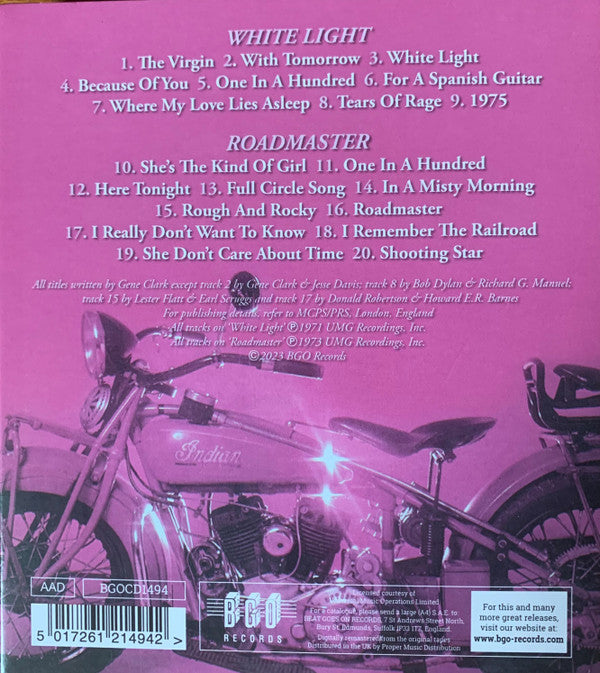 Gene Clark : White Light / Roadmaster (CD, Comp, RE, RM)