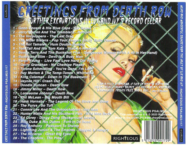 Various : Greetings From Death Row (Weird And Wonderful Sounds From The Vault Of Lux And Ivy) (CD, Comp)