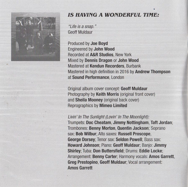 Geoff Muldaur : Is Having A Wonderful Time / Motion (CD, Comp)