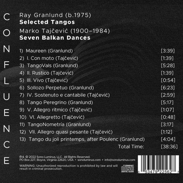 Mina Gajić, Zachary Carrettín : Confluence (Balkan Dances & Tango Nuevo) (CD, Album)