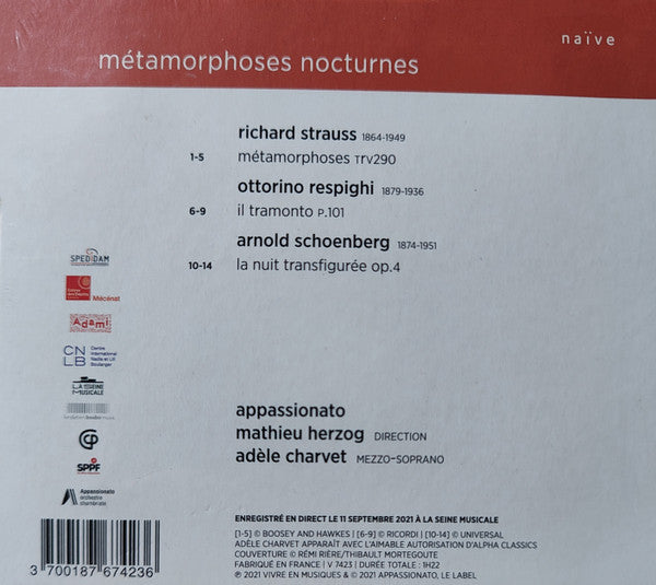 Mathieu Herzog : Métamorphoses Nocturnes Appassionato (CD, Album)