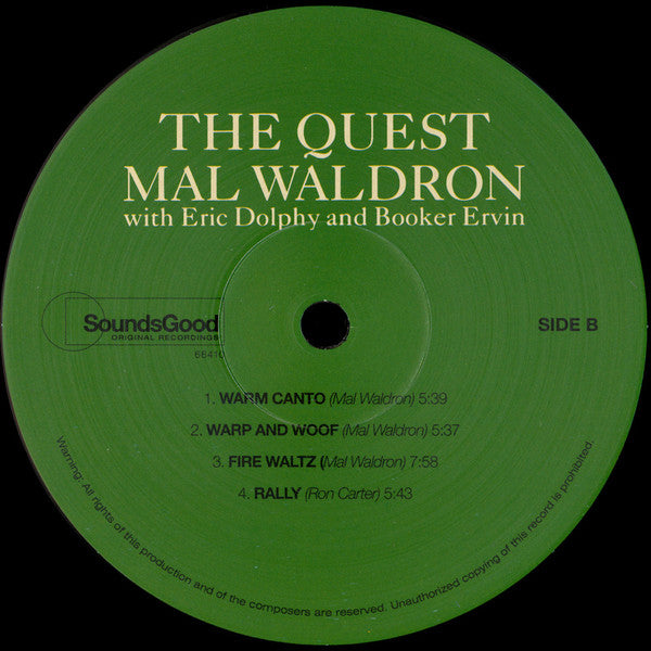 Mal Waldron With Eric Dolphy And Booker Ervin : The Quest (LP, Album, RE)