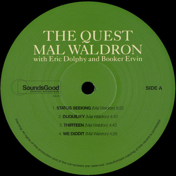 Mal Waldron With Eric Dolphy And Booker Ervin : The Quest (LP, Album, RE)