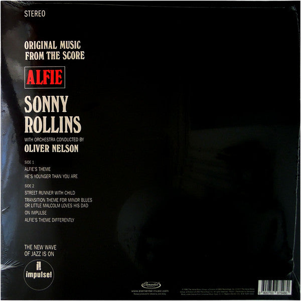 Sonny Rollins : Original Music From The Score "Alfie" (LP, Album, RE, Gat)