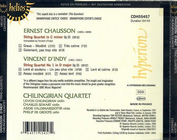 Ernest Chausson • Vincent d'Indy — Chilingirian String Quartet : String Quartets (CD)