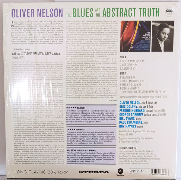 Oliver Nelson : The Blues And The Abstract Truth (LP, Album, RE, DMM)