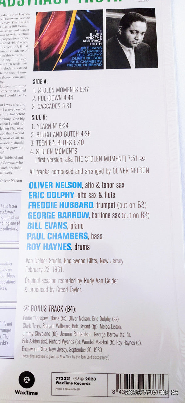 Oliver Nelson : The Blues And The Abstract Truth (LP, Album, RE, DMM)