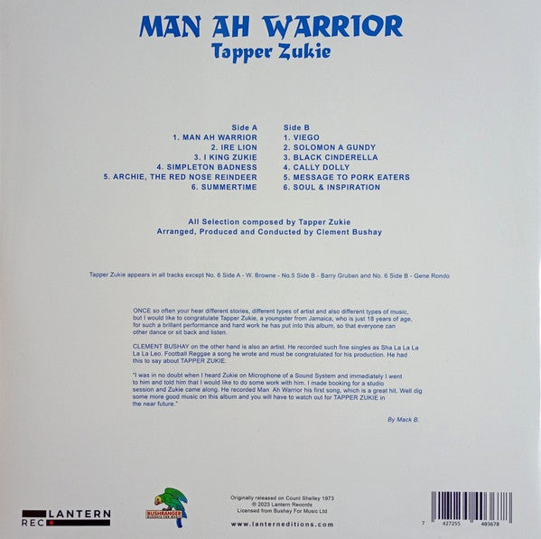 Tapper Zukie : Man Ah Warrior (LP, Album, RE)