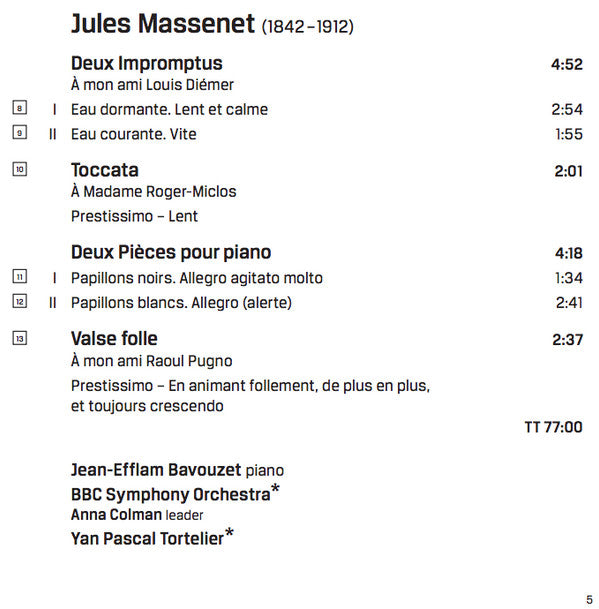 Jean-Efflam Bavouzet, BBC Symphony Orchestra, Yan Pascal Tortelier : Ravel Debussy Massenet (SACD, Hybrid, Multichannel)
