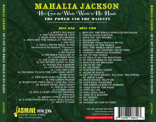Mahalia Jackson : He'S Got The Whole World In His Hands - The Singles Collection (2xCD, Comp, Mono)