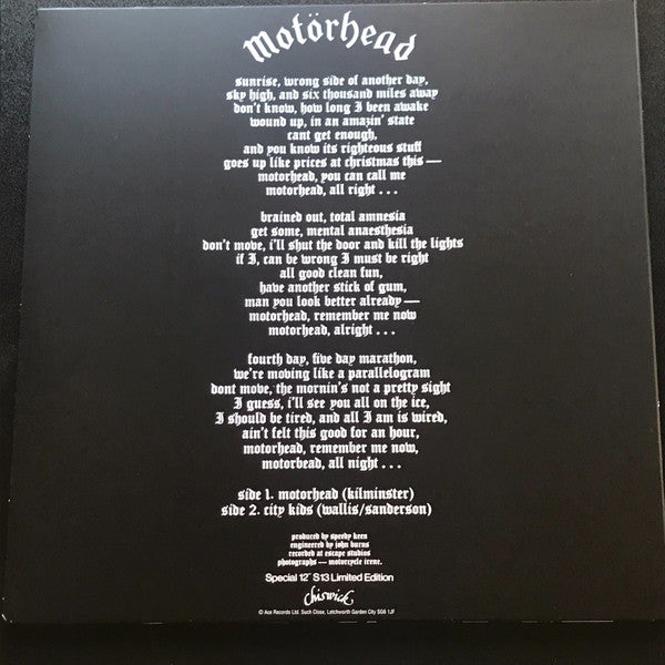 Motörhead : Motörhead (12", Single, Ltd, RE)