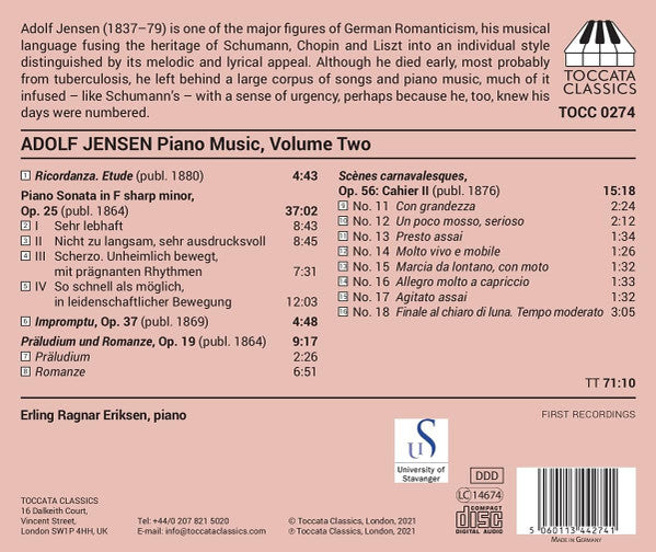 Adolf Jensen - Erling R. Eriksen : Piano Music, Volume Two (CD, Album)