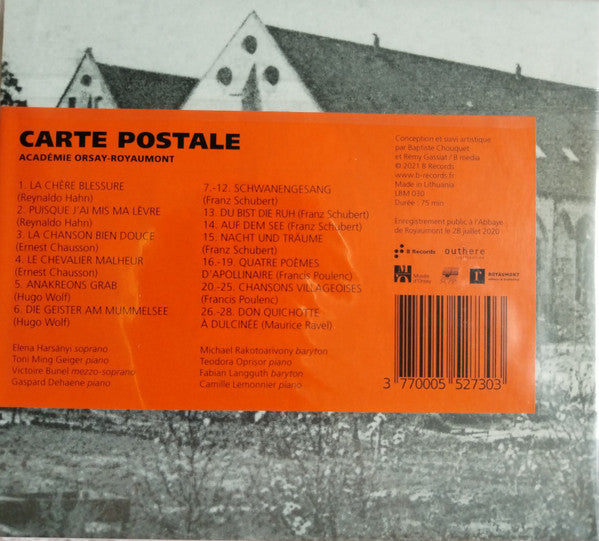 Elena Harsányi, Toni Ming Geiger, Victoire Bunel, Gaspard Dehaene, Michael Rakotoarivony, Teodora Oprisor, Fabian Langguth, Camille Lemonnier : Carte postale (Live à Orsay-Royaumont) (CD, Album)