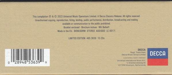 Fitzwilliam String Quartet : Complete Decca Recordings (15xCD, Album, RE + Box, Comp, Ltd)