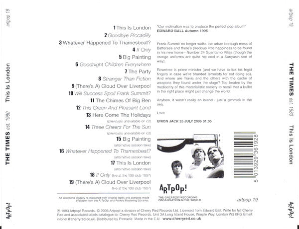 The Times : This Is London (CD, Album, RE, RM)