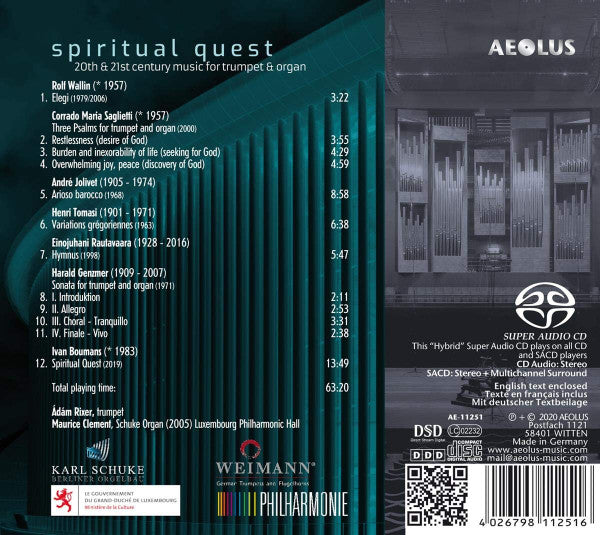 Adam Rixer, Maurice Clement (2) : Spiritual Quest (SACD, Hybrid, Multichannel, Album)