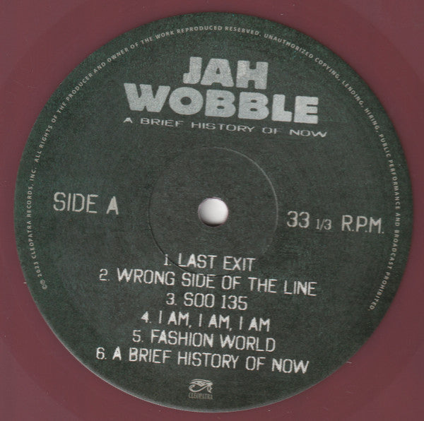 Jah Wobble : A Brief History Of Now (LP, Album, Ltd, Pur)
