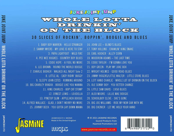 Various : Juke Joint Jump - Whole Lotta Drinkin' On The Block - 30 Slices Of Rockin', Boppin', Boogie And Blues (CD, Comp)