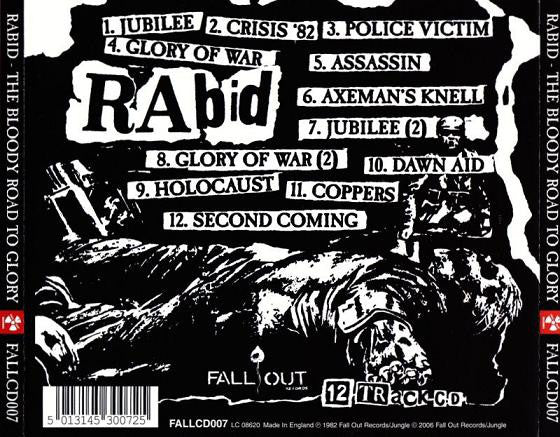 Rabid : The Bloody Road To Glory  (CD, Comp)