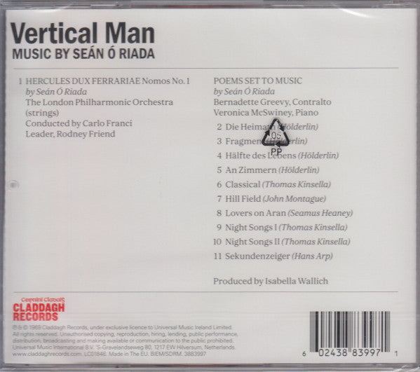 Seán Ó Riada : Vertical Man (CD)