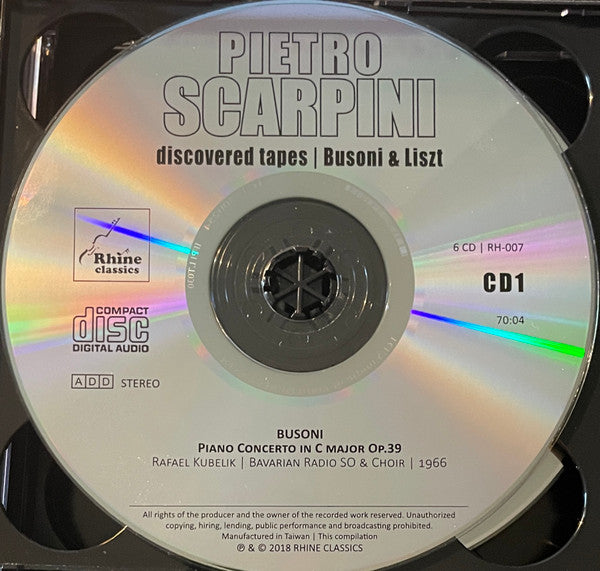 Pietro Scarpini - Ferruccio Busoni & Franz Liszt : Discovered Tapes (6xCD, Comp, Mono, RM + Box, Comp)