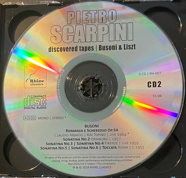 Pietro Scarpini - Ferruccio Busoni & Franz Liszt : Discovered Tapes (6xCD, Comp, Mono, RM + Box, Comp)