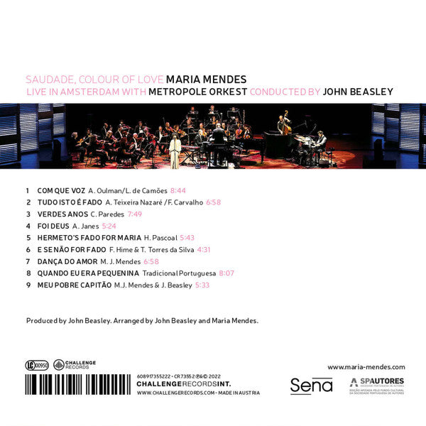 Maria Mendes (3), Metropole Orchestra : Saudade, Colour Of Love (CD, Album)
