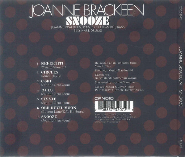 Joanne Brackeen : Snooze (CD, Album, RE, RM)