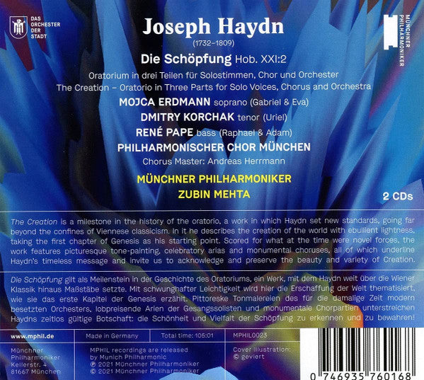 Joseph Haydn, Zubin Mehta, Münchner Philharmoniker : Die Schöpfung  (2xCD, Album)